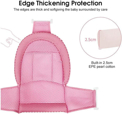 🛁 Safe Mesh Baby Bath Cushion – Comfort, safety, and unrestrained fun! In pink, from Happy Kiddo! 👶✨