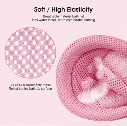 🛁 Safe Mesh Baby Bath Cushion – Comfort, safety, and unrestrained fun! In pink, from Happy Kiddo! 👶✨