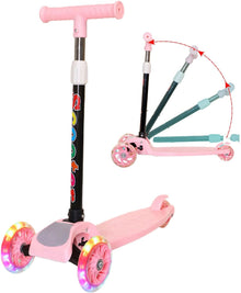 Kids 3-Wheel Scooter | Folding | LED Wheels | Pink