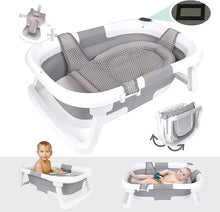 BEBELEH Foldable Baby Bathtub with Thermometer | 0–24 Months | Gray
