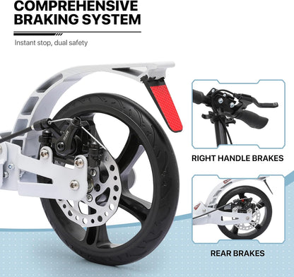 Cool Baby Madog Kick Scooter for Kids (Ages 6–12): Features Adjustable Handlebar Height and Large 8-Inch Wheels for Stability.
