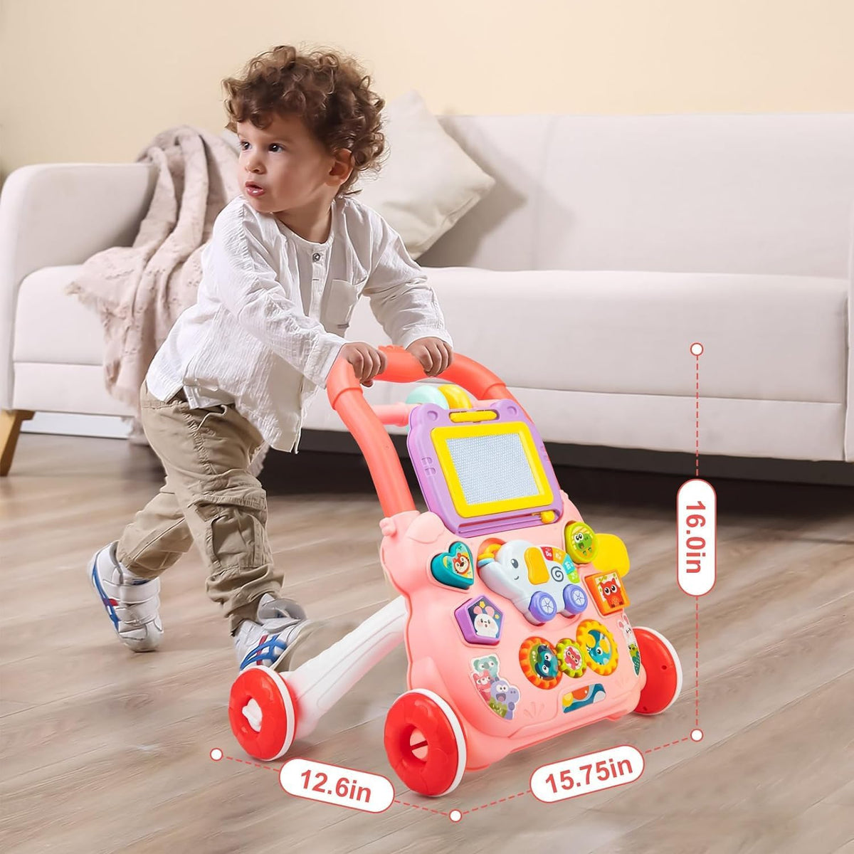 Happy Kiddo Multifunctional Baby Walker and Educational Toys (pink)👶