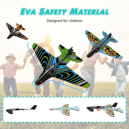 Happy Kiddo Airplane Launcher Gun for Kids – High-Speed Flying Fun with 10 Light-Up Planes