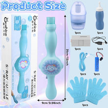 Happy Kiddo Bubble Wand – Interactive, mobile-friendly mist bubble machine featuring flexible inner bubbles and smoke-filled bubbles of the perfect size (Blue).