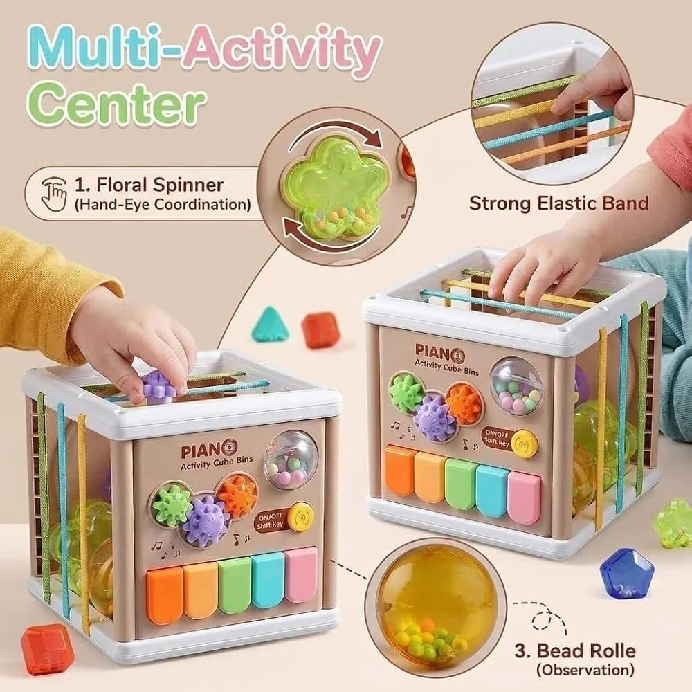 A 9-in-1 multifunctional educational toy for children – fostering skill development and intelligence, brought to you by Happy Kiddo! 🎹🧸✨