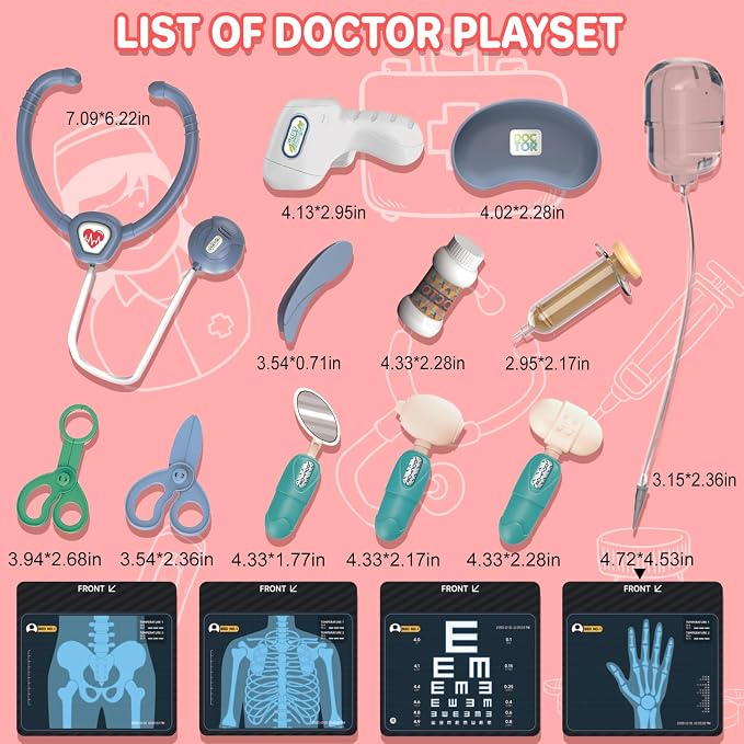 Toys Doctor Kits for Kids Set This role play set contains 16 different accessories that will keep your child entertained for hours