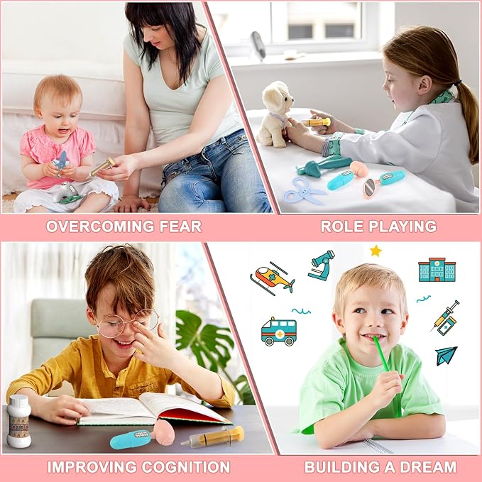 Toys Doctor Kits for Kids Set This role play set contains 16 different accessories that will keep your child entertained for hours