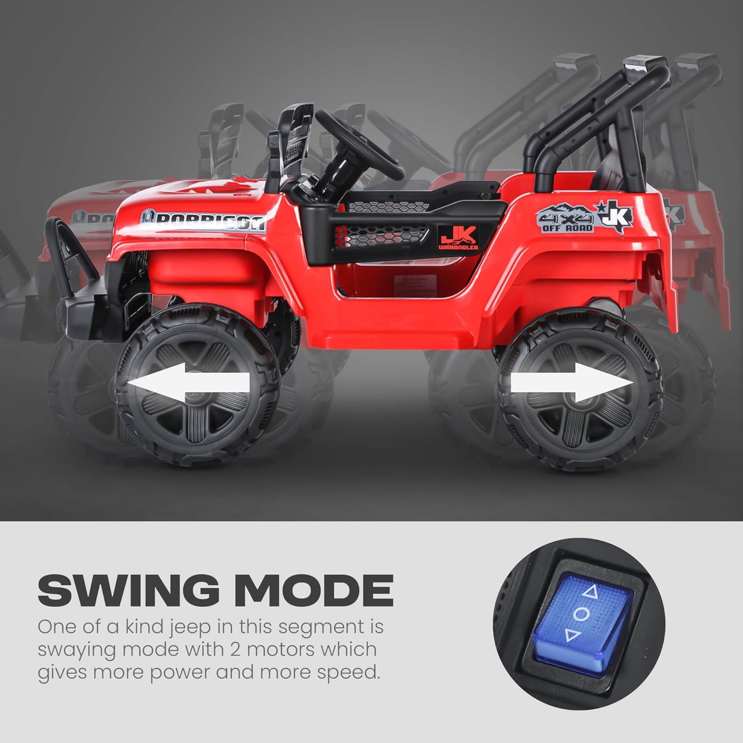 Baybee Turbo Electric Ride-On Car | 2–7 Years | Red