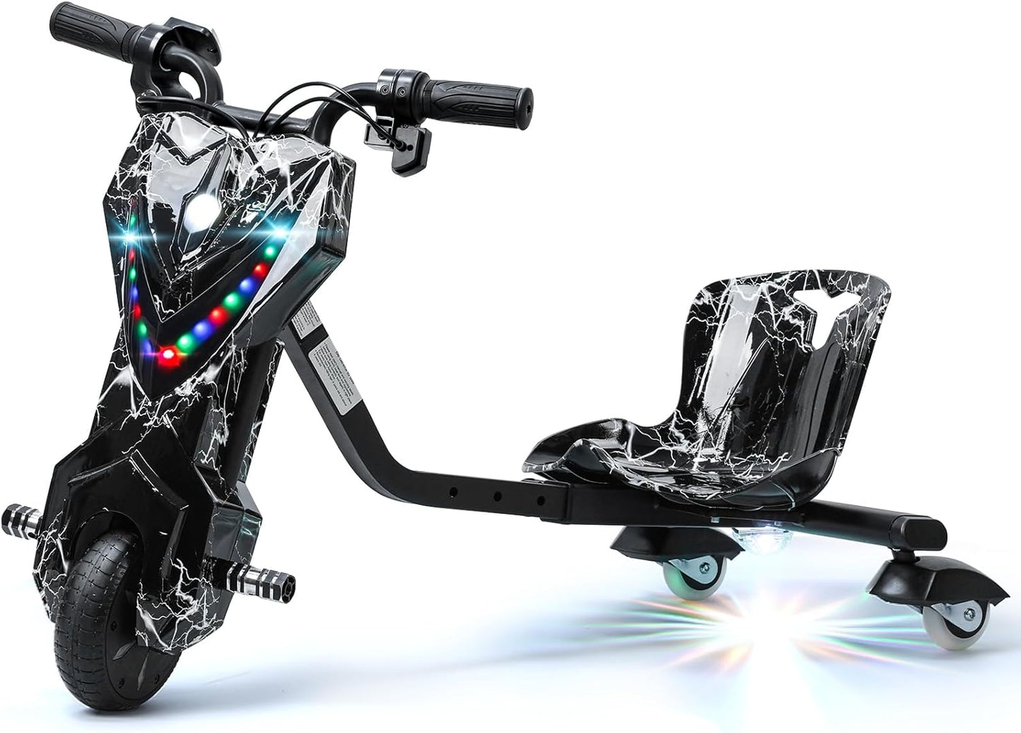 12V Electric Drift Trike | 360° Drift | Ages 8+ | Black/White