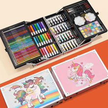 🎨 Happy Kiddo Deluxe 145-Piece Unicorn-Themed Drawing and Coloring Art Set for Kids  (pink)🦄