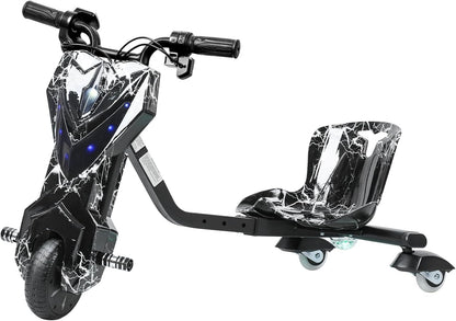 12V Electric Drift Trike | 360° Drift | Ages 8+ | Black/White
