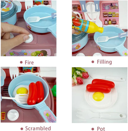 Share wonderful moments of fun and creativity with your children using this complete kitchen playset in a stylish shade of pink! 🍳