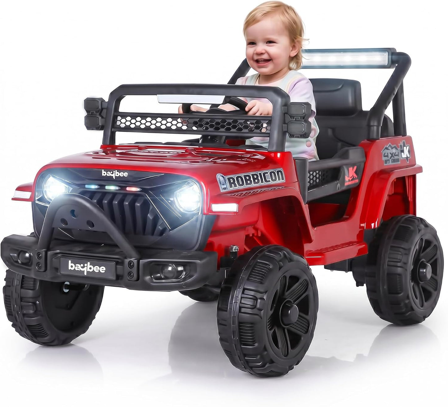 Baybee Turbo Electric Ride-On Car | 2–7 Years | Red