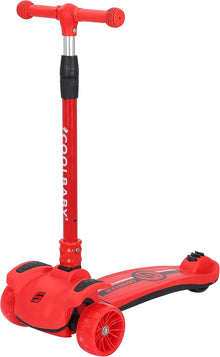 🛴 "Happy Kiddo" Kids' Sports Scooter with Lights – Suitable for Boys and Girls (Red) 🛴
