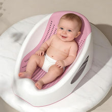 Happy Kiddo Baby Bath Support Seat – Waterproof & Non-Slip – Suitable for Newborns (0–6 Months) – Bath Mesh/Reclining Support Mat (Pink)