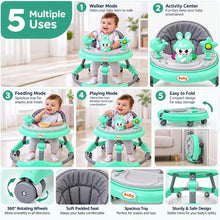 A musical baby walker with a foldable design, brought to you by Happy Kiddo for your child's comfort and happiness—safe, stable, and helpful for taking those first steps (Green).