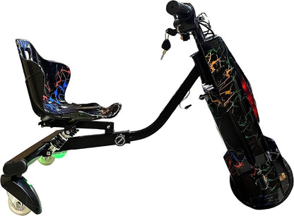 Happy Kiddo 36V 3-Wheel Electric Scooter – 3 Riding Modes, Bluetooth, Speaker, Lights, Shock-Absorbing Safety Mechanism, Speeds up to 20 km/h (Black)