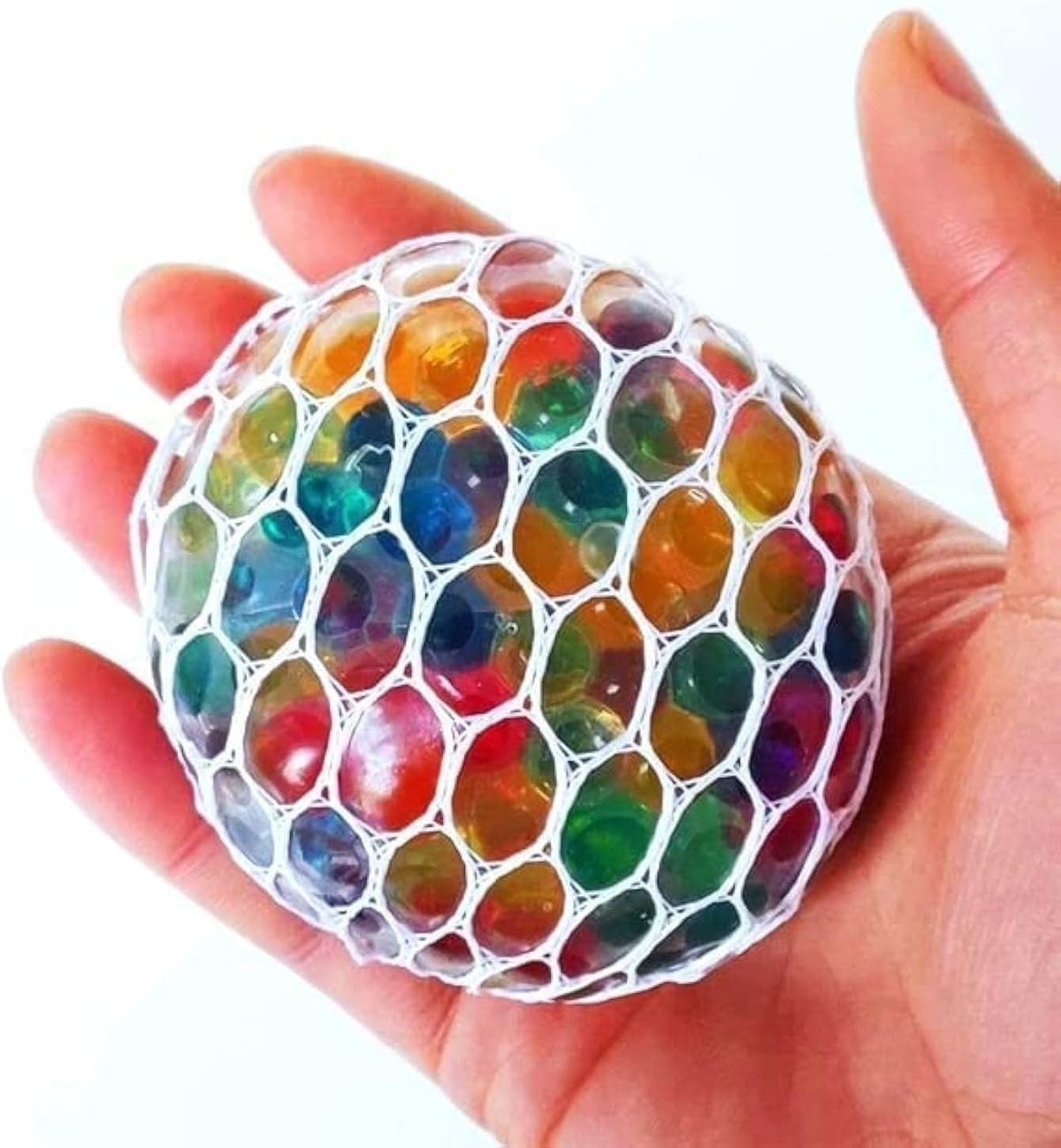 Magical mesh stress ball filled with colorful beads 🌈✨