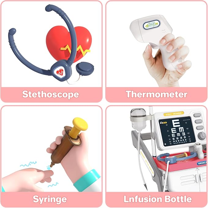Toys Doctor Kits for Kids Set This role play set contains 16 different accessories that will keep your child entertained for hours