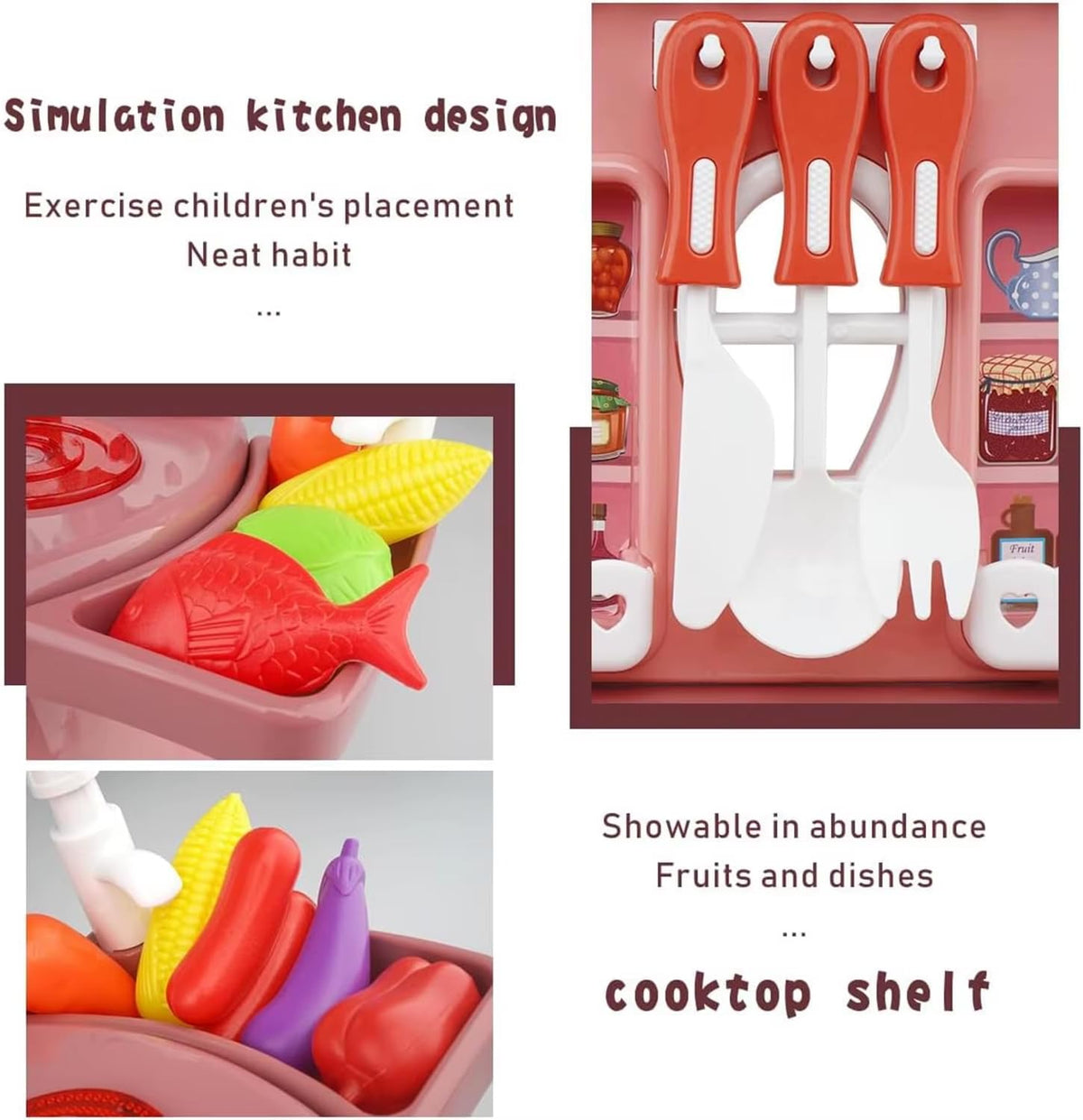Share wonderful moments of fun and creativity with your children using this complete kitchen playset in a stylish shade of pink! 🍳