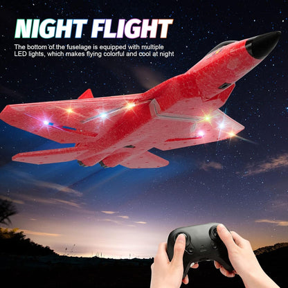 2.4GHz 2-Channel RC F-22 Jet with Xpilot Gyro Stabilization System (Beginner-Friendly) – Red. Bring joy to your child with Happy Kiddo.