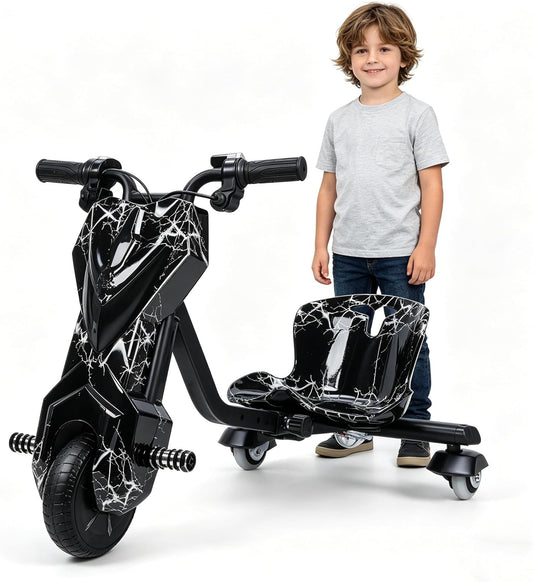 12V Electric Drift Trike | 360° Drift | Ages 8+ | Black