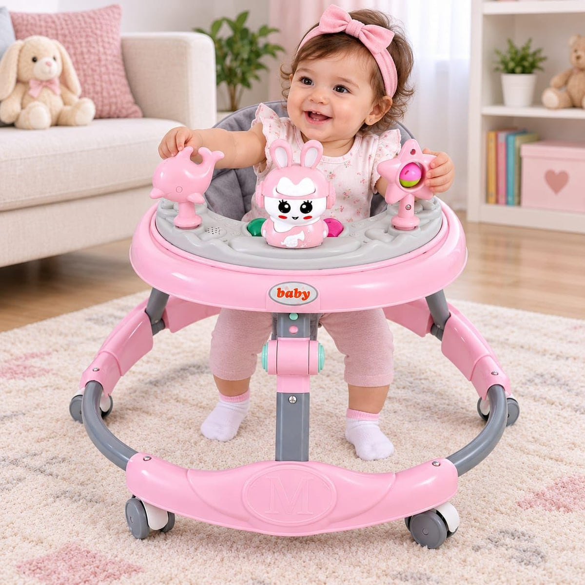 Happy Kiddo Adjustable Sit-to-Stand Educational Baby Walker with Activity Center – Ensure Your Baby’s Complete Comfort.