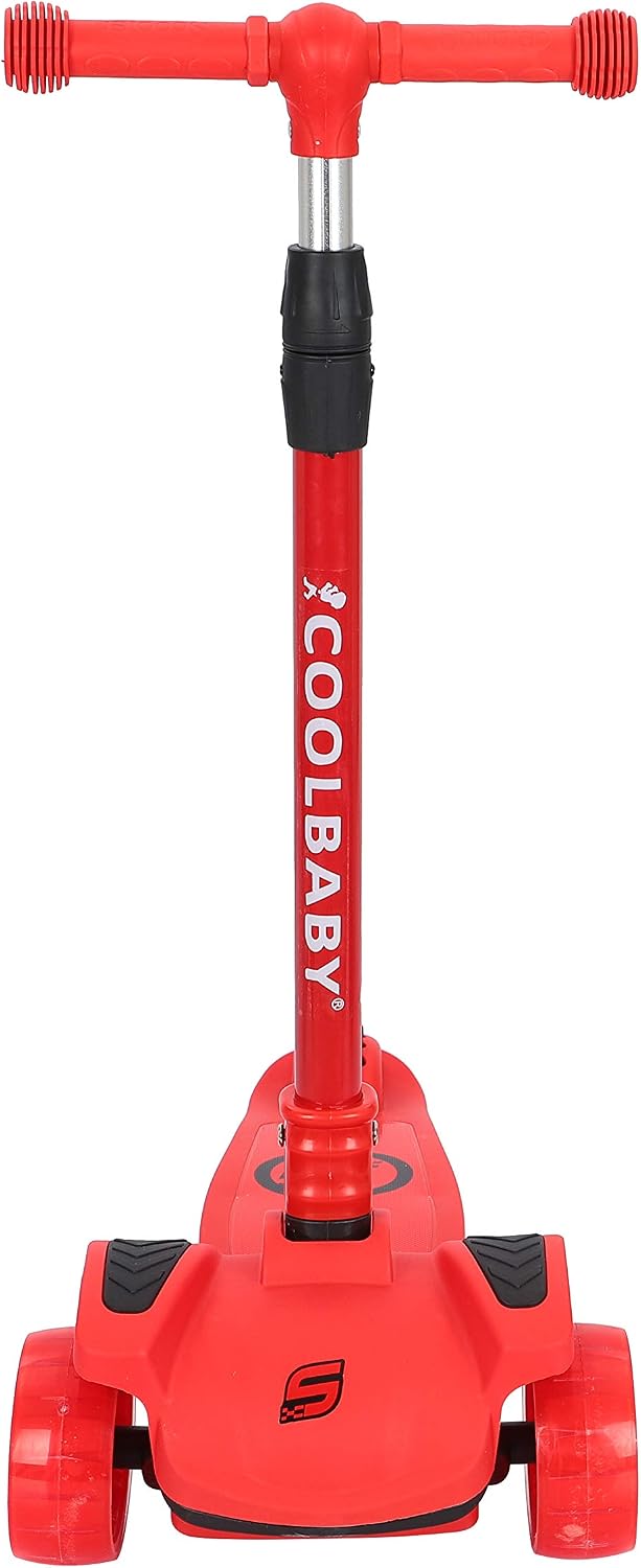 🛴 "Happy Kiddo" Kids' Sports Scooter with Lights – Suitable for Boys and Girls (Red) 🛴