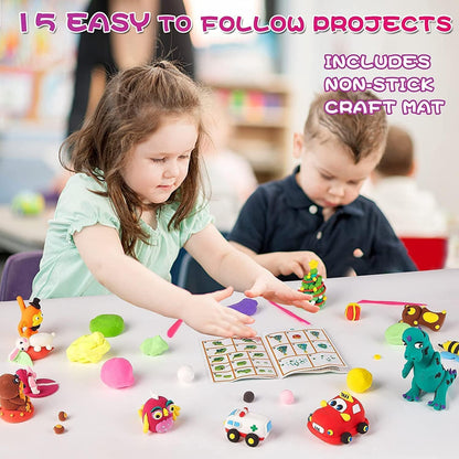 Happy Kiddo comprehensive creative clay set features 24 pieces of clay—a world of art and fun right in your child's hands!