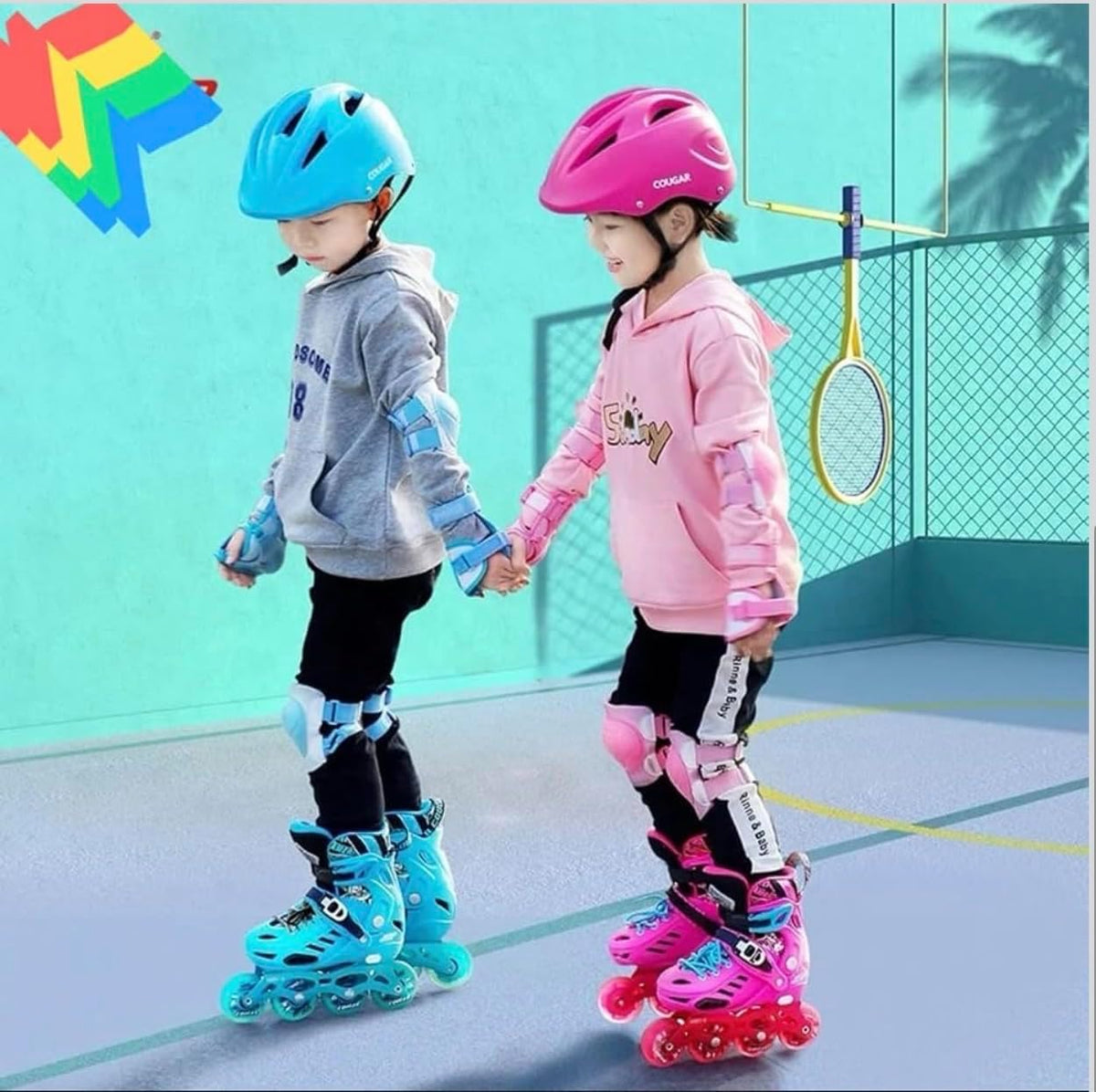 🛼 Professional inline skates by Cougar 313  – the joy of movement combined with maximum safety! Blue, size (39-42)! ⚡
