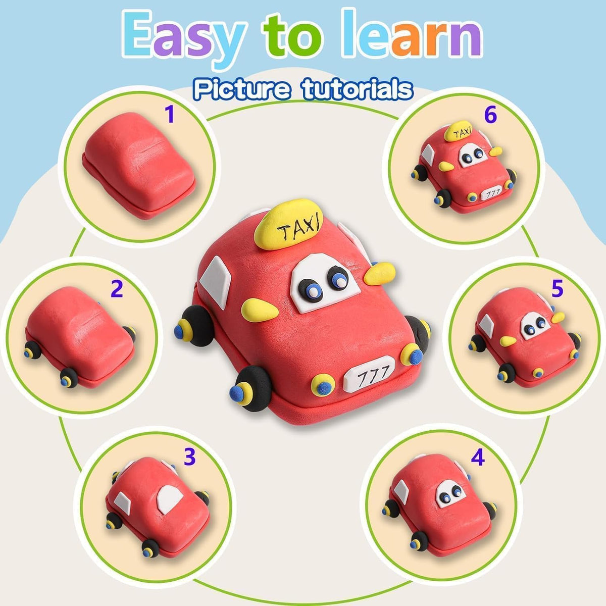 Happy Kiddo 36-Color Soft Magic Clay for Kids – Non-Toxic Modeling Clay with Sculpting Tools for Crafts and Creative Fun
