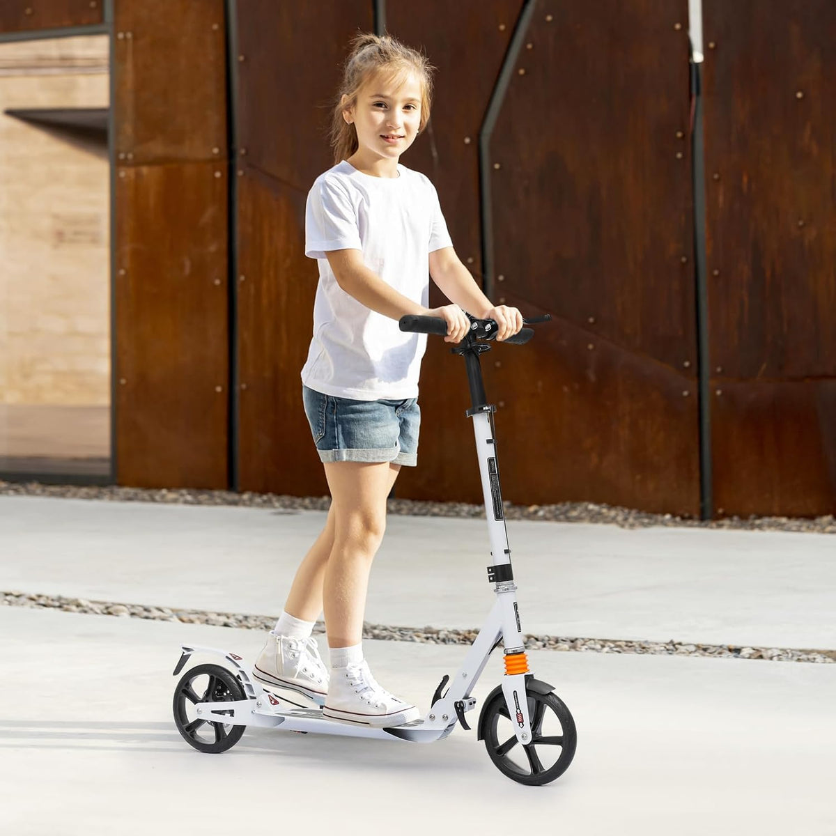 Cool Baby Madog Kick Scooter for Kids (Ages 6–12): Features Adjustable Handlebar Height and Large 8-Inch Wheels for Stability.