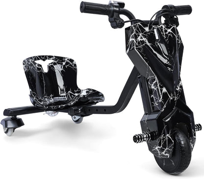 12V Electric Drift Trike | 360° Drift | Ages 8+ | Black/White
