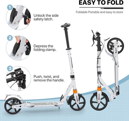 Cool Baby Madog Kick Scooter for Kids (Ages 6–12): Features Adjustable Handlebar Height and Large 8-Inch Wheels for Stability.