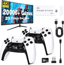 Retro Console with Over 20,000 Games - HDMI Retro Game Console for TV - Plug & Play with 2 Comfortable Controllers - Gift Idea for Family & Friends (White)