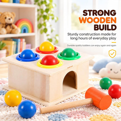 Colorful Wooden Hammering Toy – Endless fun and the development of your child’s early skills! 🔨🟢🟡🔴