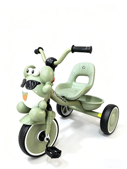 🐸 The "Laughing Frog" children’s tricycle in green by Gomaa – fun and joy in every ride! 🐸