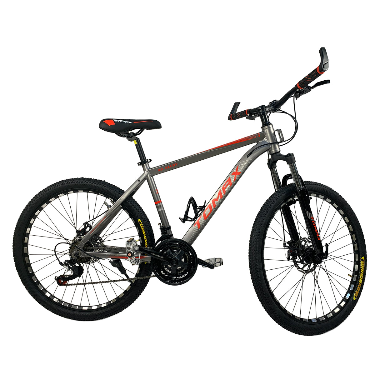 Tomax 26-inch bike – disc brakes and front suspension for a comfortable and safe ride .Gray