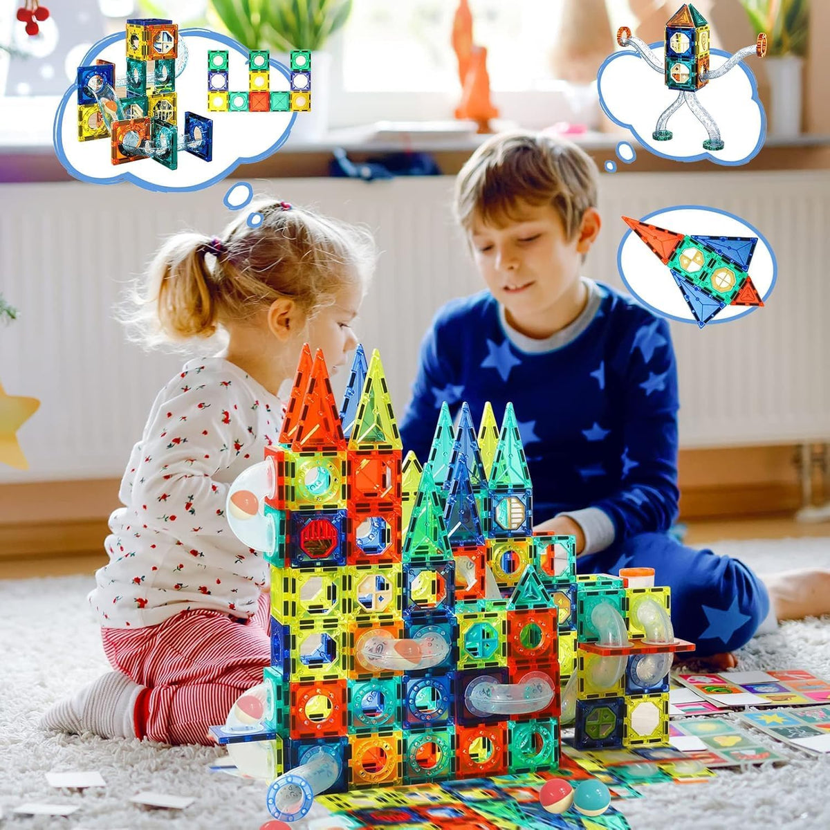 Educational Magnetic Building Blocks (42 pieces) – Boundless creativity; play and learn all at once! 🏰✨
