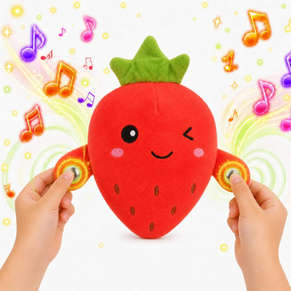 Happy Kiddo Interactive Musical Strawberry Plush Toy – Touch-Sensitive Sensory Piano Toy for Kids – Soft Educational Stuffed Gift – Strawberry Design