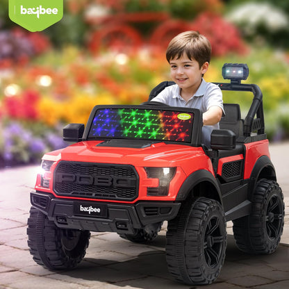 Baybee Bronco Electric Ride-On Jeep | 3–8 Years | Red