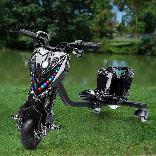 12V Electric Drift Trike | 360° Drift | Ages 8+ | Black