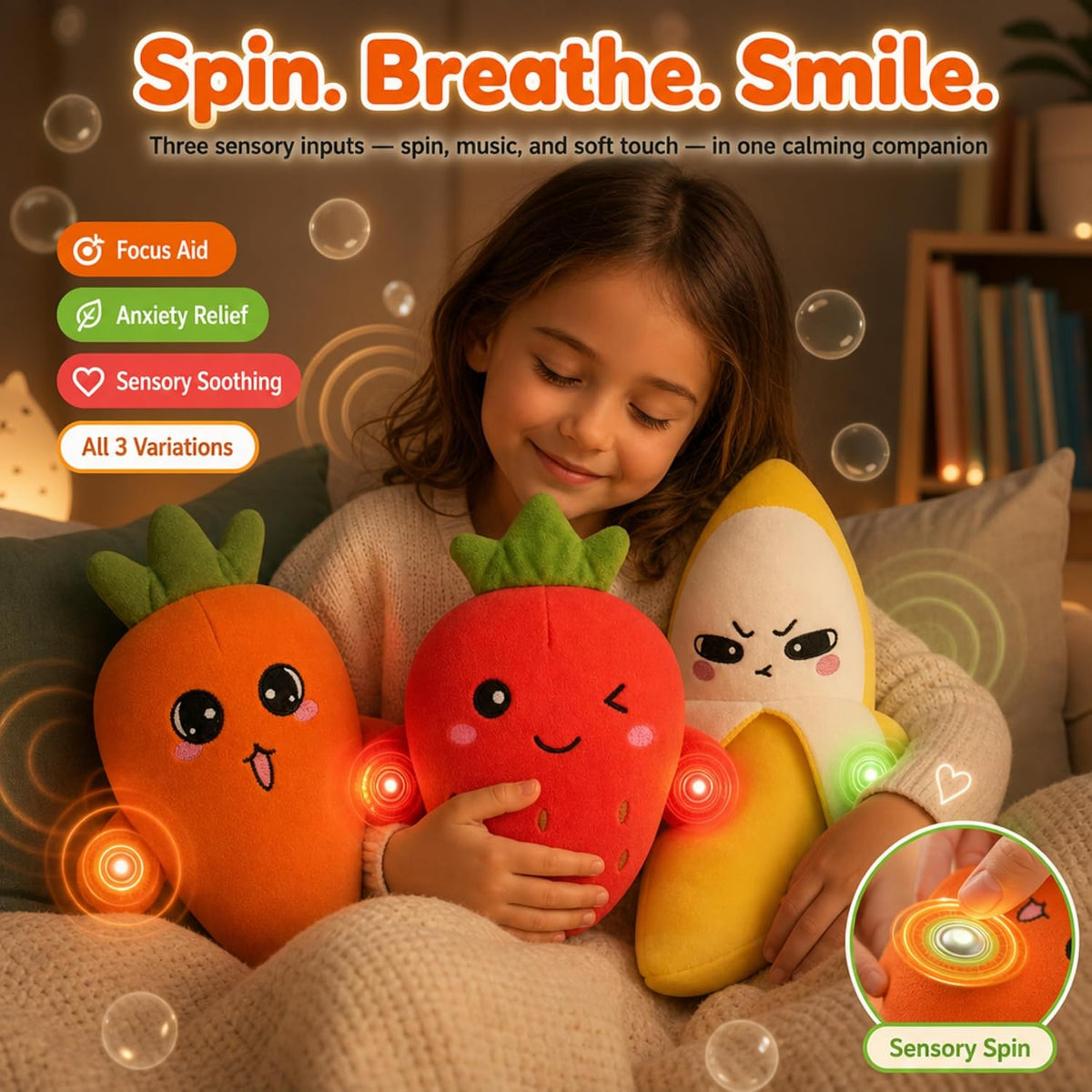 Happy Kiddo Interactive Musical Strawberry Plush Toy – Touch-Sensitive Sensory Piano Toy for Kids – Soft Educational Stuffed Gift – Strawberry Design