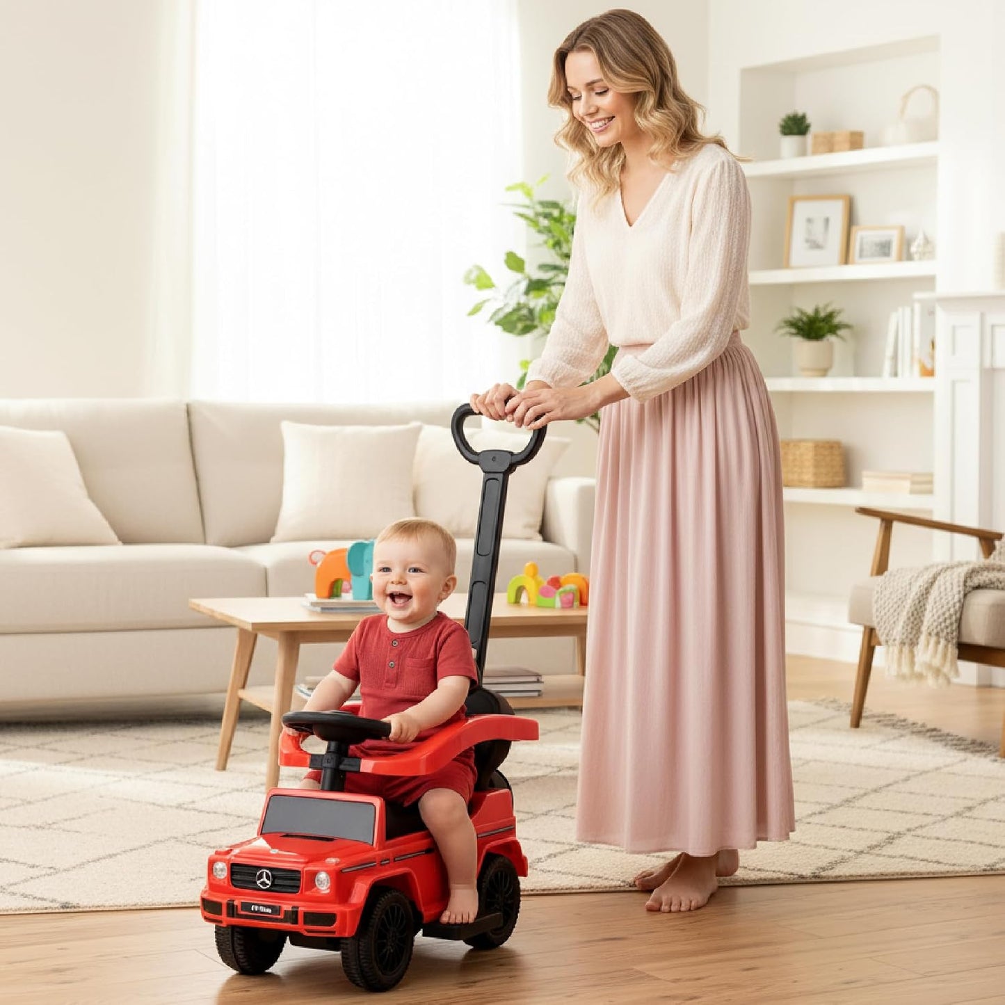 TIK TOYS "GRAND PLUS" Ride On Car - Baby Stroller 1-7 Years (Red)