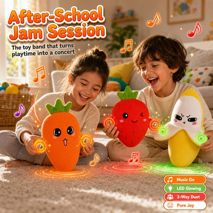 Happy Kiddo Interactive Musical Strawberry Plush Toy – Touch-Sensitive Sensory Piano Toy for Kids – Soft Educational Stuffed Gift – Strawberry Design