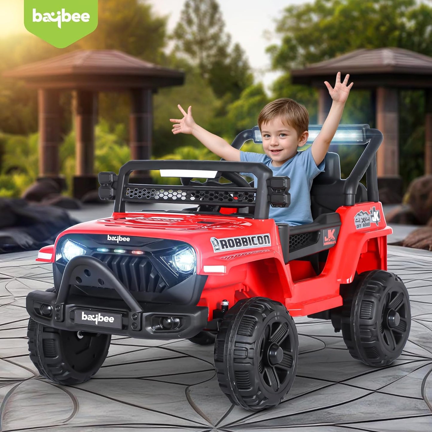 Baybee Turbo Electric Ride-On Car | 2–7 Years | Red