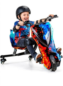 Happy Kiddo Electric Drift Scooter – Fire & Water Design: Adventure and 360-Degree Spinning Fun! 🔥❄️