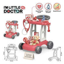 Happy Kiddo Children's Medical Toy Cart with Wheels and Handle for Developing Imaginative Skills🩺