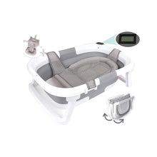BEBELEH Foldable Baby Bathtub with Thermometer | 0–24 Months | Gray