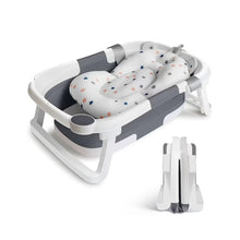 Foldable Baby Bath Tub with Cushion – Grey